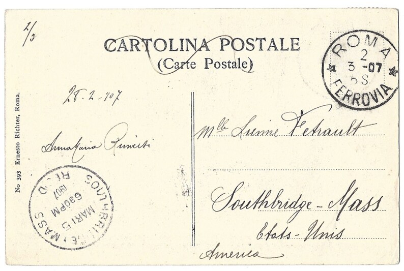 Cancelled Stamp Roma No 393 Ernesto Richter Publisher Antique Postcard Monumento a Garibaldi