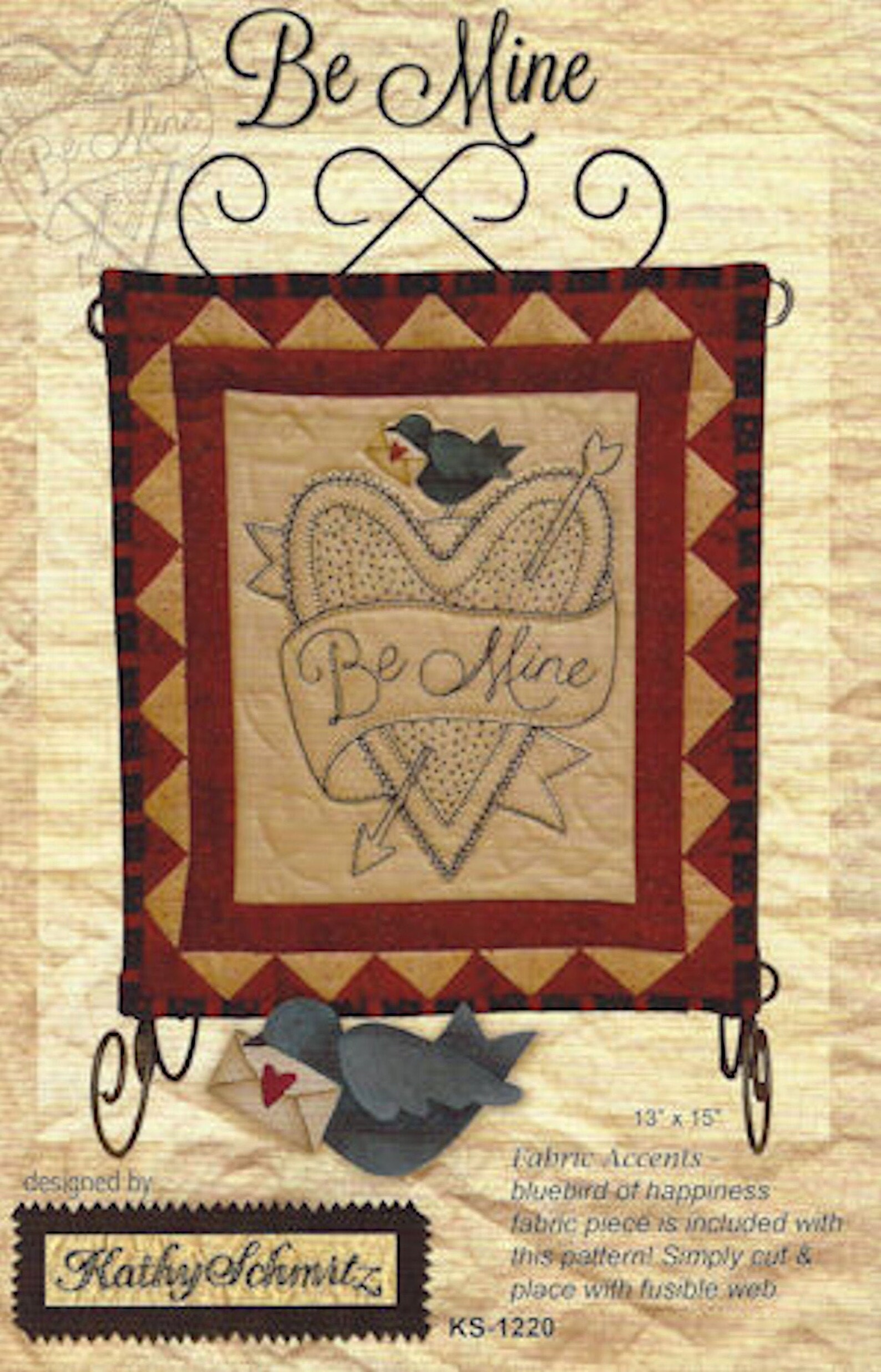 Be Mine Fabric Accent Embroidery Quilting Pattern Kathy Schmitz Studio ...