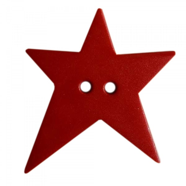 Bright Red Plastic Star Button 1-1/8" 28mm Sewing Jewelry Supply