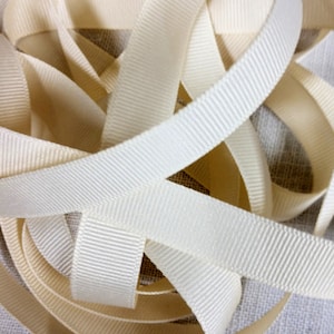 Cream Offray Grosgrain Polyester Ribbon 5/8&quot; 15mm 3012-815 By the Yard