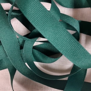 Forest Green Offray Grosgrain Polyester Ribbon 5/8&quot; 15mm 3016-587 By the Yard