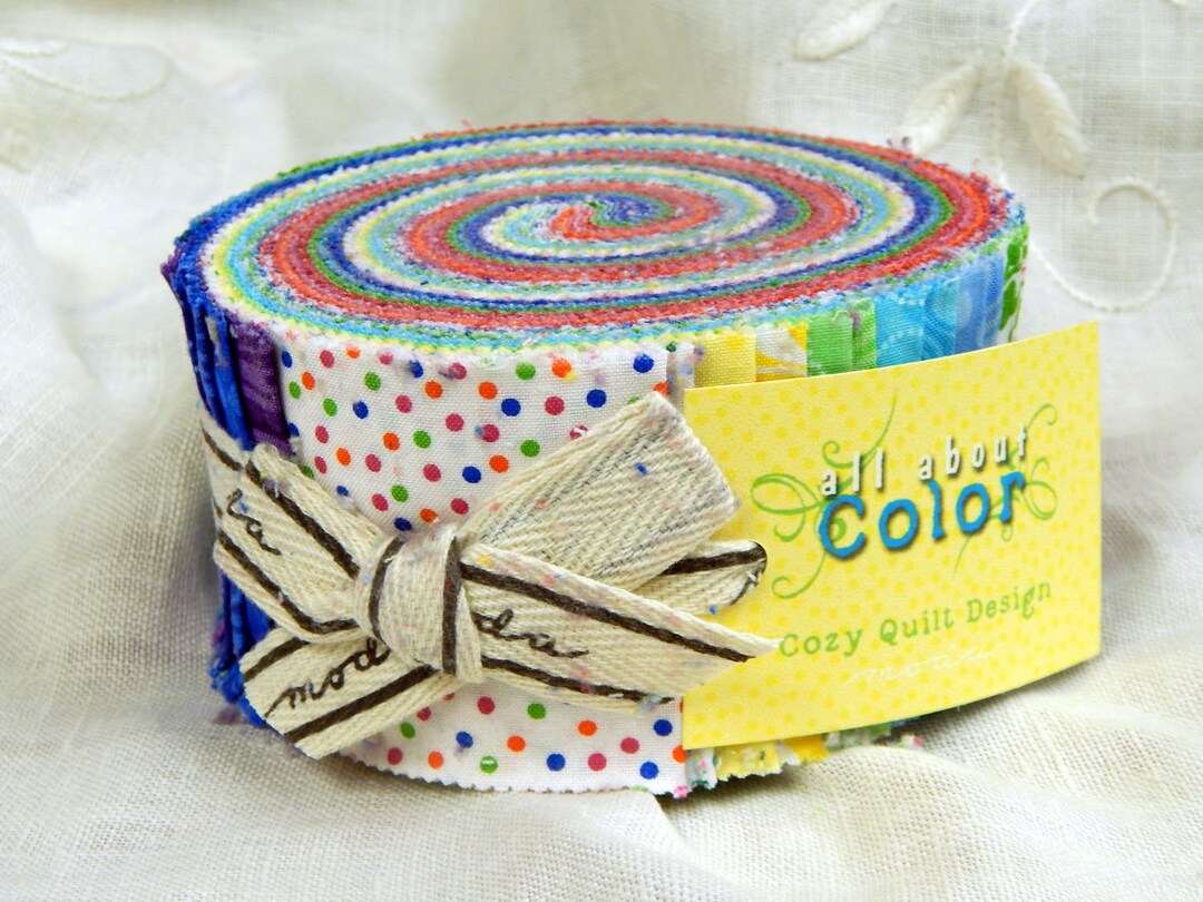All About Color Jelly Roll Quilt Fabric Moda 100 Cotton Cozy Etsy