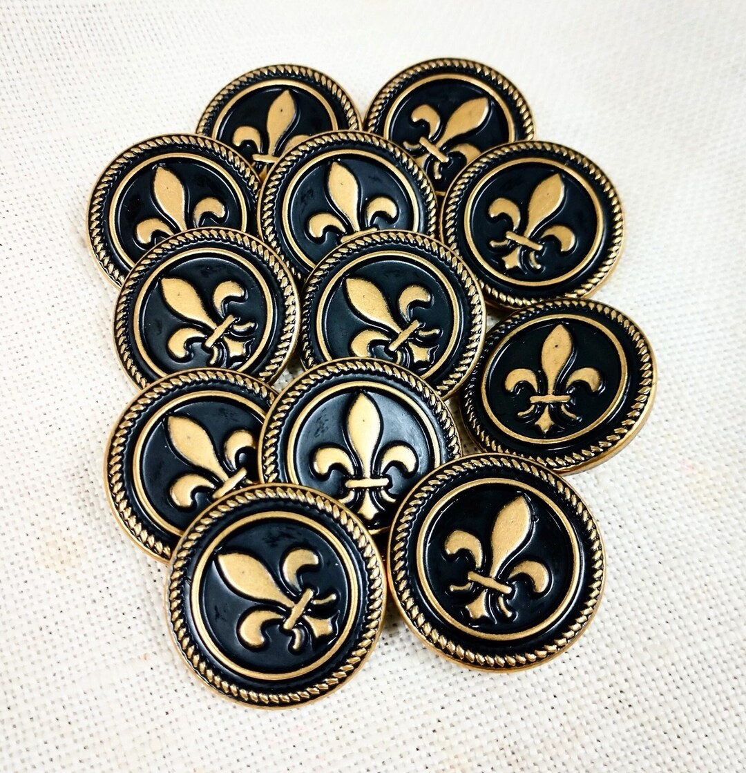 Twelve Metal Fleurdelis Buttons 22mm 7/8 Sewing Supply Etsy