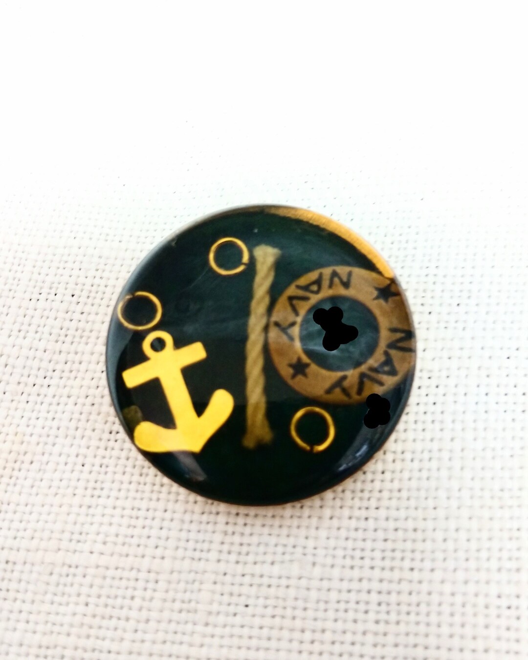 Junque Button Anchor Rope Navy 28mm 1-1/8