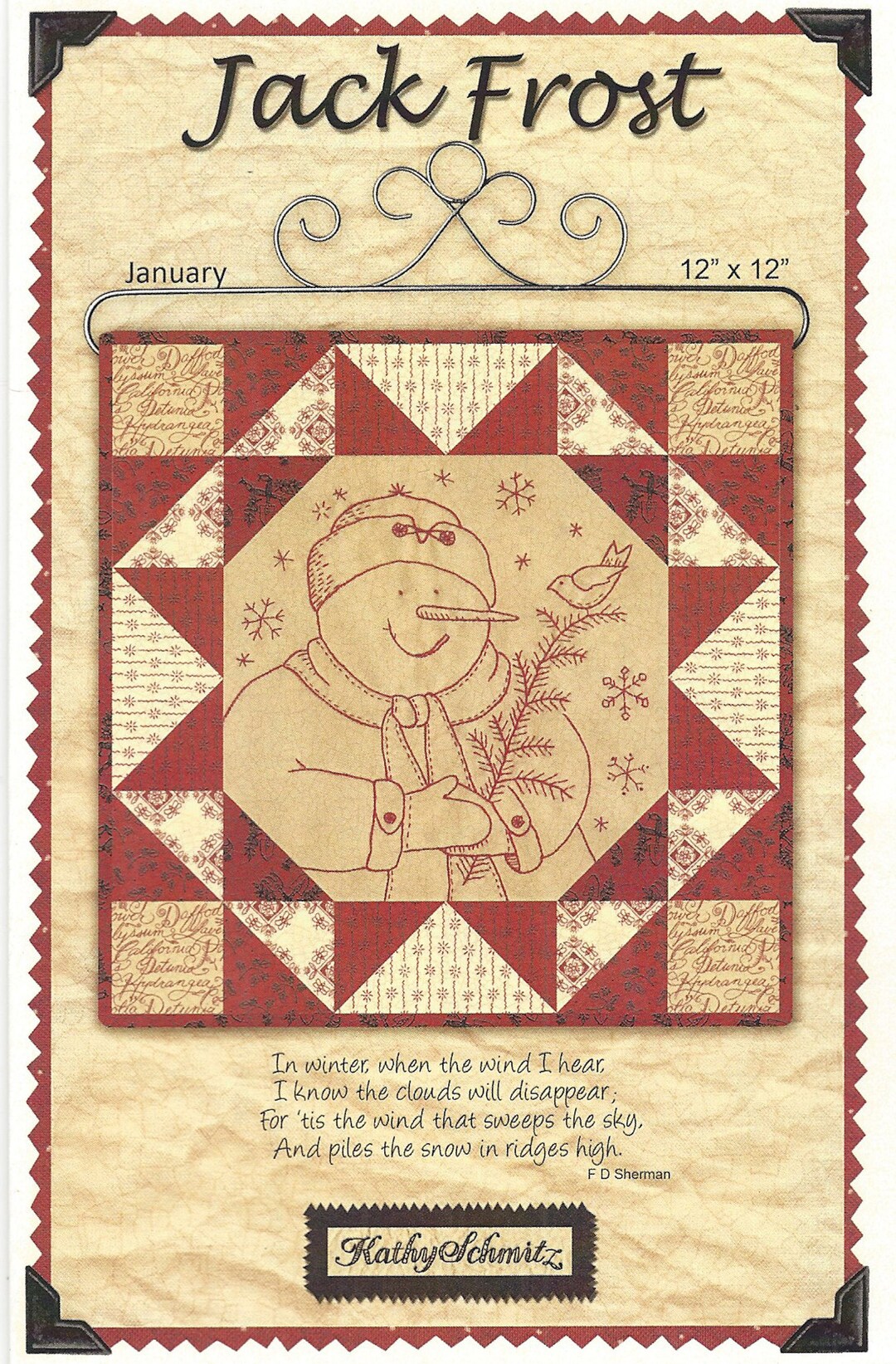 Jack Frost Embroidery Quilt Pattern Kathy Schmitz Studio A Patchwork ...