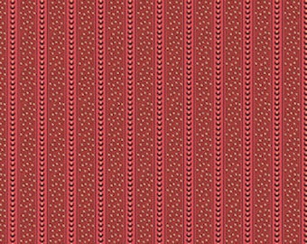 Andover Fabrics Jo Morton Hollyhocks Red Stripe 7749-R 100% Cotton By the Yard