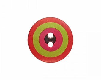 Kaffe Fassett Pink Green Red Plastic Dill Button 15mm By the Button
