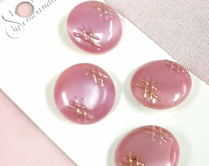 Schwanda Pink Glass Button With Gold Accent, Style 2754 - Etsy