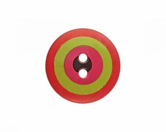 Kaffe Fassett Pink Green Red Plastic Dill Button 20mm By the Button