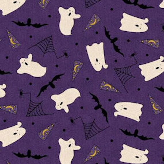 Pumpkin Party Halloween Flannel Ghost in Purple ~ Bonnie Sullivan Maywood Studio Pumpkin Party Halloween Flannel Ghost in Purple ~ Bonnie Sullivan Maywood Studio
