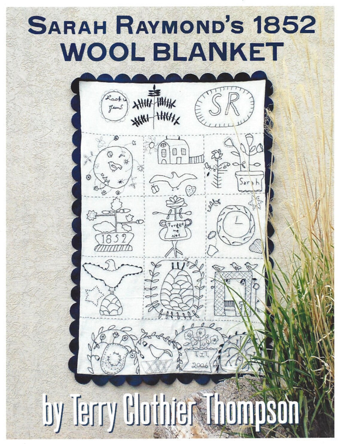 1852 Wool Blanket Embroidery Pattern Sarah Raymond Historical