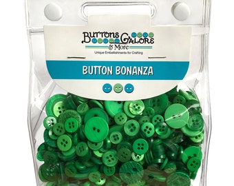 Green Plastic Buttons Grab Bag Bonanza Buttons Galore