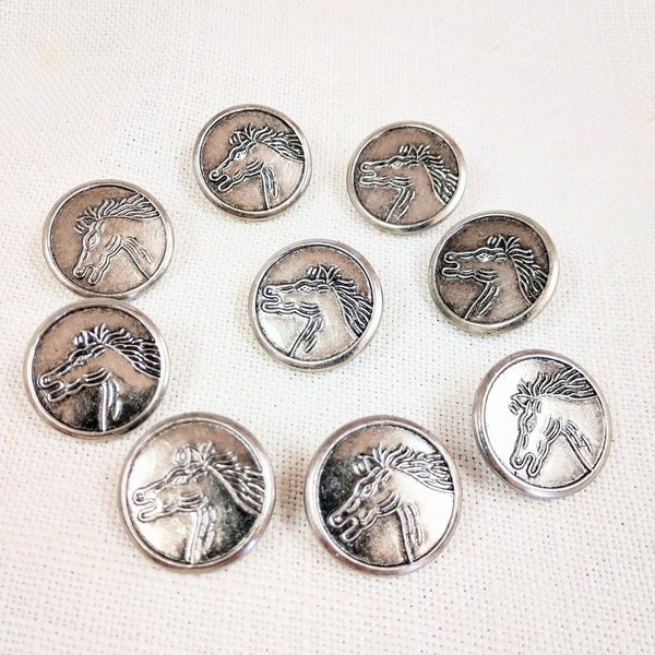 Metal Horse Buttons Etsy