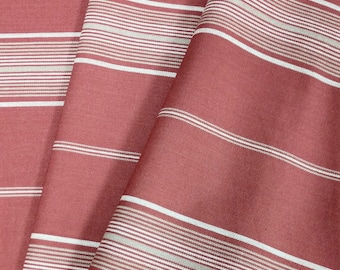 Red Striped Cotton Fabric, French General Moda Home Decor, By the Yard