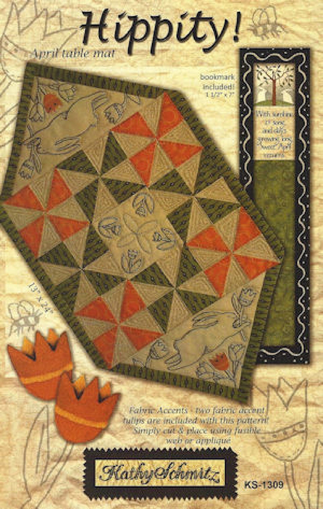 Hippity Kathy Schmitz Studio April Table Mat Embroidery Quilting ...