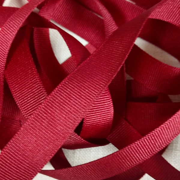 Cranberry Offray Grosgrain Polyester Ribbon 5/8" 15mm 3016-270 By the Yard