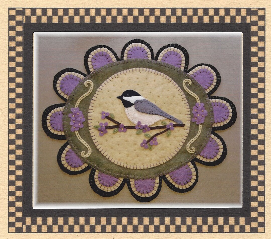 My Little Chickadee Candle Mat Kit Pattern Wool Felt Floss - Etsy