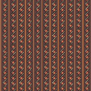 May include: A seamless pattern with vertical stripes of brown, orange, and white. The stripes are made up of small squares and dots.