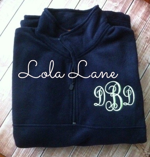 Items similar to Monogrammed Sweatshirt Quarter Zip, Personalized