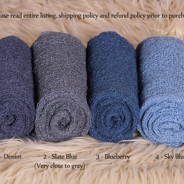 CLEARANCE OPEN PACKAGE-Newborn Stretch Knit Wrap - Photo Prop - Sky Blue