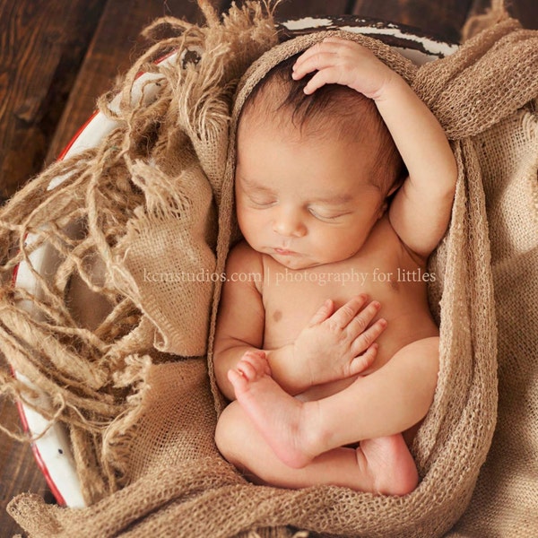 CLEARANCE-Newborn Stretch Knit Wrap - Photo Prop - LATTE