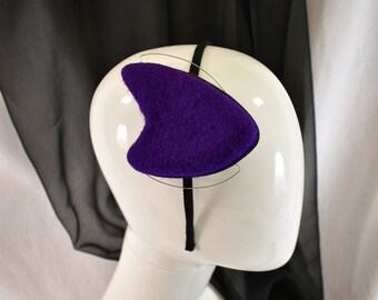 Purple and black 1950s Atomic Boomerang Fascinator | MCM, mid century modern, vintage inspired, retro, pinup headband