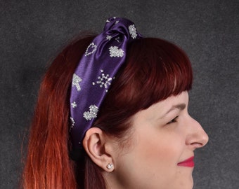Purple Headband with pixel style silver glitter graphics |  Myspace, McBling, headband, gift, internet, Dollz, gamer, early 2000s, kawaii