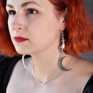 Hands and moons earrings | witchy earrings, goth earrings, ethereal earrings, gothic, moon earrings, gifts, celestial