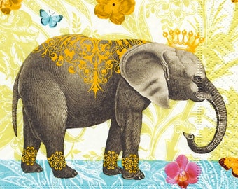 PAPER TABLE NAPKINSELEPHANTS FOR CRAFT DECOUPAGE EXOTIC TEA PARTIES 171