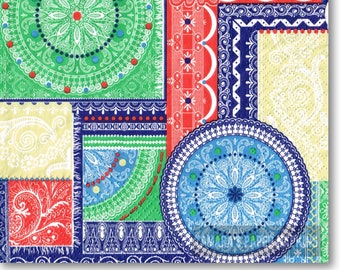 4 x Paper Napkins for Decoupage Craft and Table Geometric Pattern 141