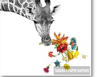 3 Servietten Afrika Jungle Parc Giraffe Frauen Safari Napkin