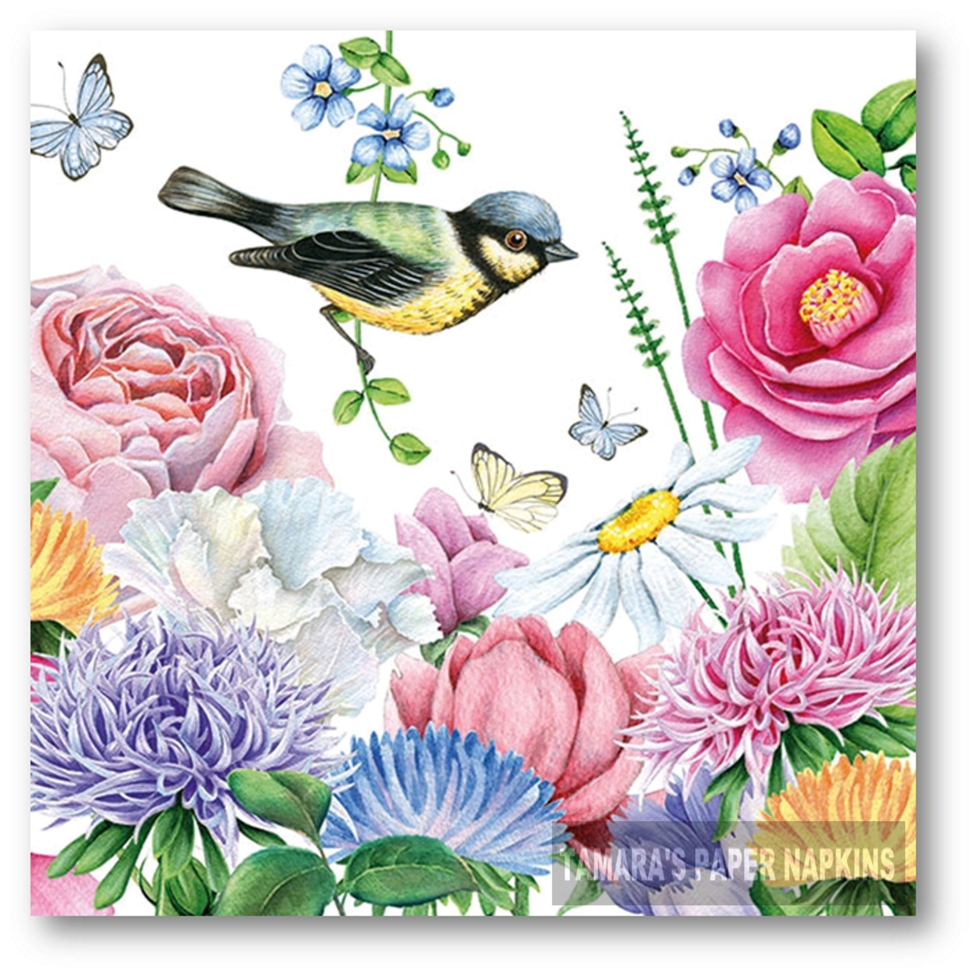 4x Designer PAPER NAPKINS for Decoupage Craft CLEARANCE SALE PAPER BIRDS