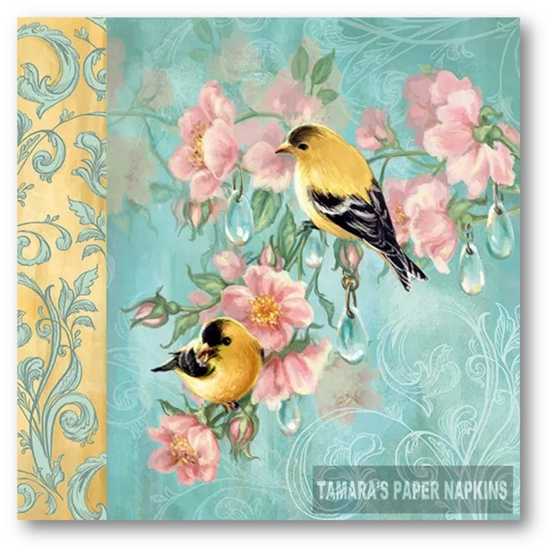 4x Designer PAPER NAPKINS for Decoupage Craft CLEARANCE SALE PAPER BIRDS