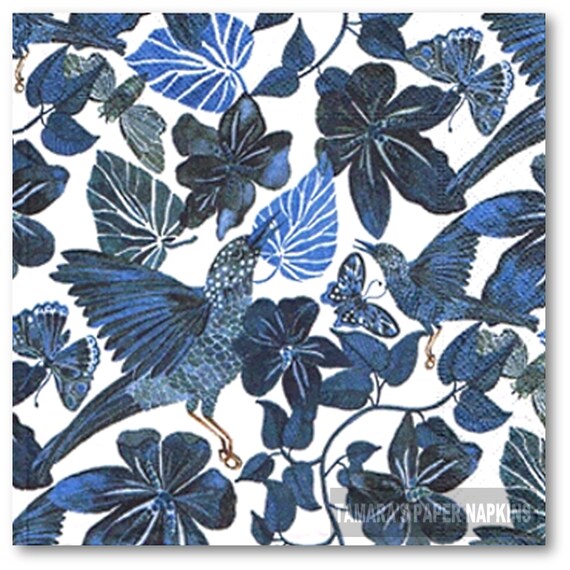 Decoupage Flowers Dancing 21cm x 21cm 6 Vintage Cocktail Paper Napkins