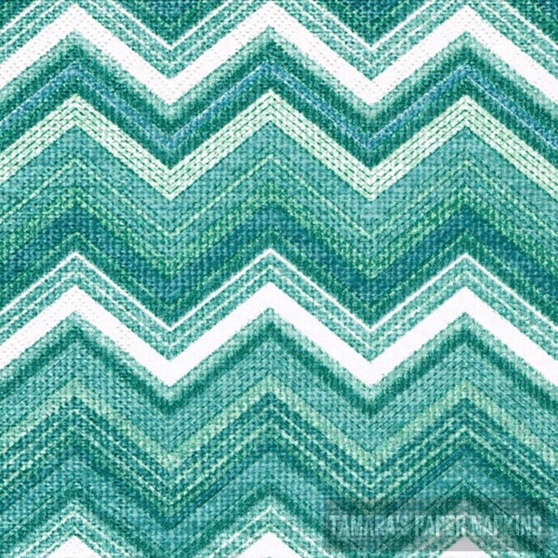 Lunch Size Decoupage TEXTURED CHEVRON GREEN Paper Napkins 4 Decoupage Napkins Decoupage Serviettes 1800 Designs