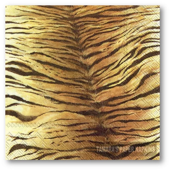 4 lose Servietten Napkins Tiger