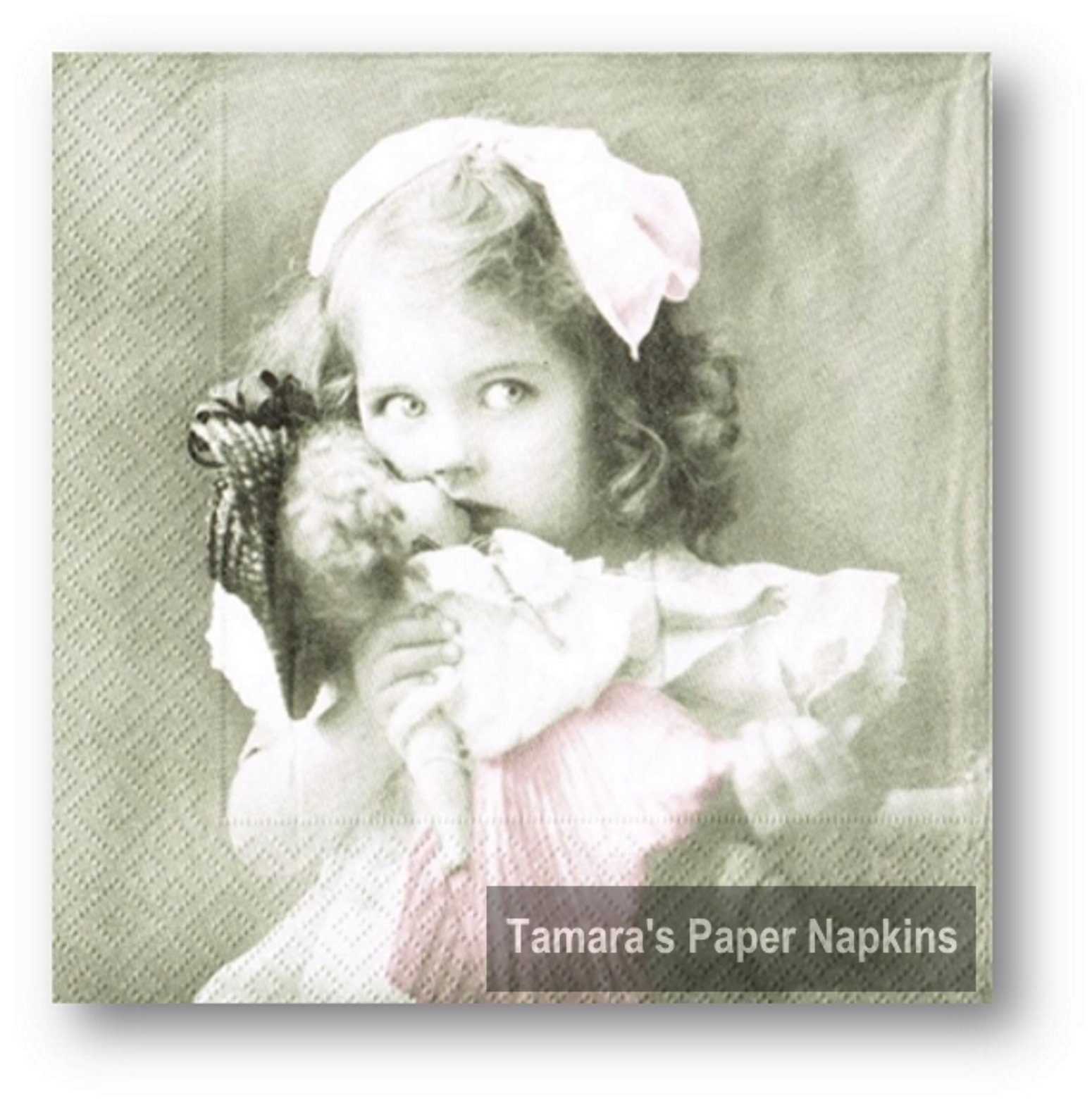 4 Decoupage Napkins GIRL WITH DOLL Paper Napkins Lunch Etsy