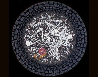 Oubliette - Deep Hole with Skeletons - Circular Round Painting