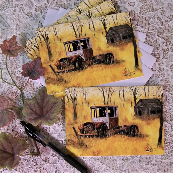 Old Truck Note Cards, Landscape Note Cards, A Set of 4 Cards