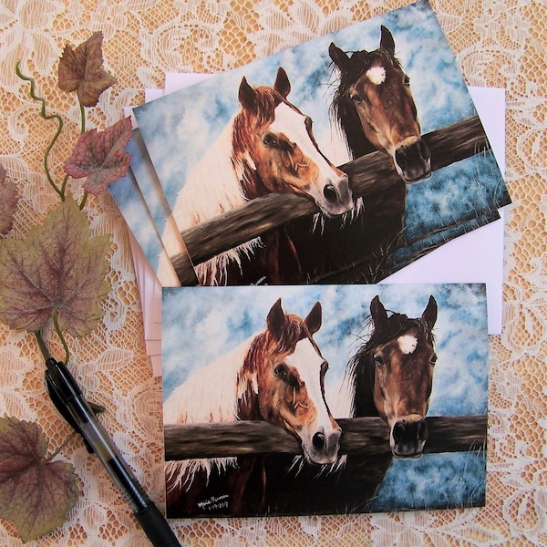 Horse Note Cards, Horse Stationary, A Set of 4 Cards