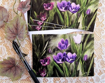 Tulip Note Cards, Tulip Stationary, A Set of 4 Cards