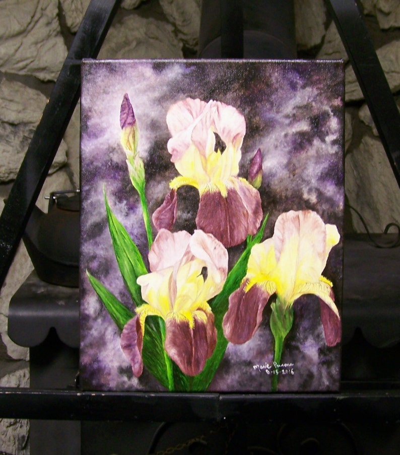 Iris Painting Floral Painting Original Oil Painting on | Etsy