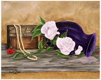 Roses Painting, Floral Painting, Original Oil painting on Canvas 14in x 18in