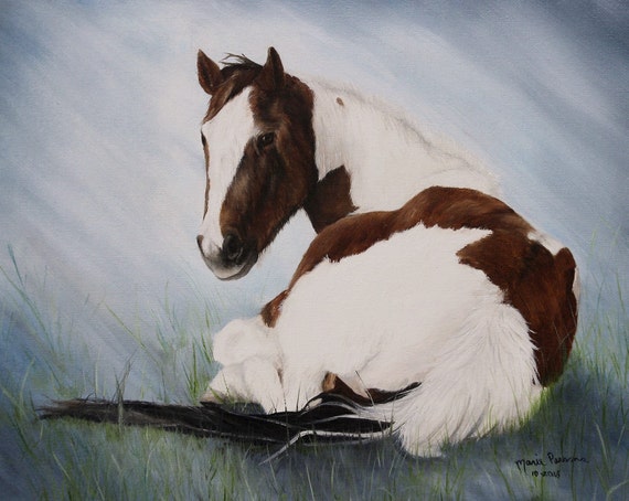 Horse Painting, Western Painting, Original Oil Painting on Canvas 12in x 16in