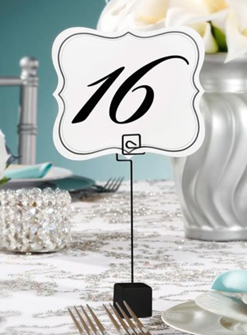table number place card or card holder freestanding with