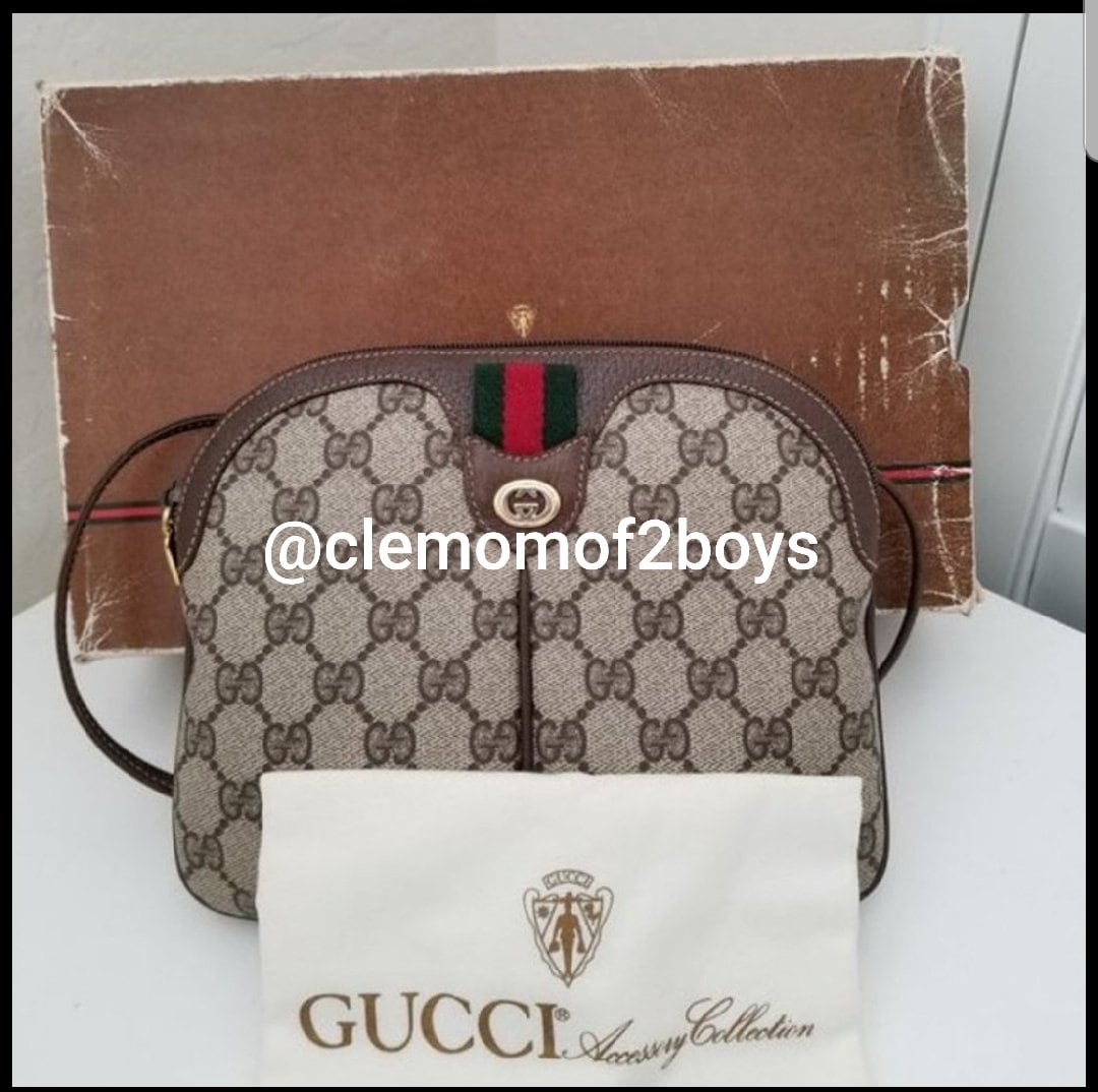 Vintage Gucci Monogram Stripe Shoulder Bag – Recess