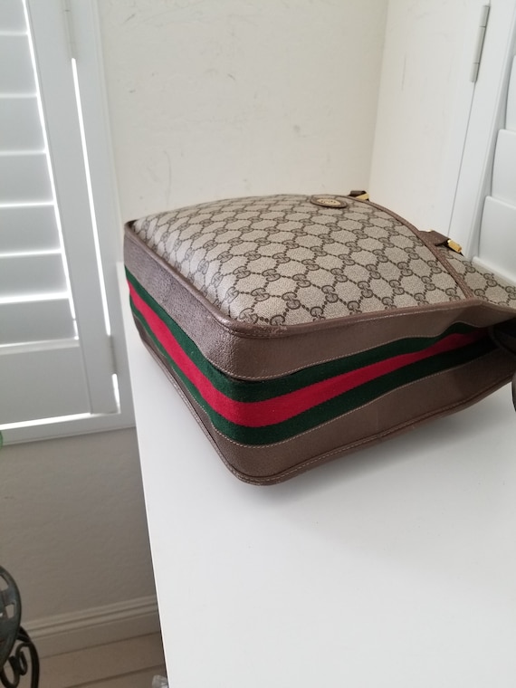 Extremely Rare Vintage Gucci GG Red/Green Supreme… - image 8