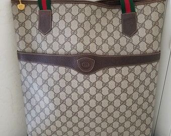 Nice Condition Vintage Gucci Supreme Large Zipped Top Travel Tote