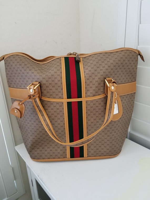 Vintage Gucci Red & Green Webb Monogram Vinyl Canvas Carry On Suit Cas –  Palm Beach Vintage