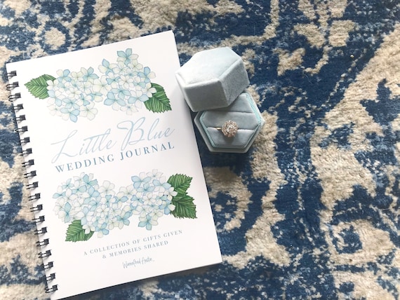 Little Blue Wedding Journal | Engagement Gift, Wedding Gift, Wedding Shower Book, Wedding Gift Record, Bridal Gift